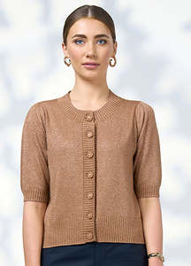 Knitwear: Loobies Story Mica Cardi - Bronze Shimmer