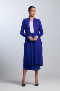 Sale Knitwear: Paula Ryan Long Shrug - Cobalt Blue