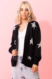 Charlo Aimee Star Cardi - Black