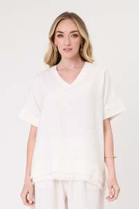 Lemon Tree: Lemon Tree Carola Top - White