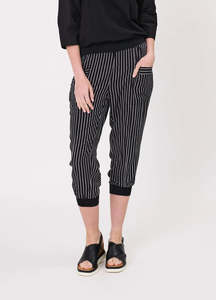 Lemon Tree: Lemon Tree Harem Pant-Black & White Stripe