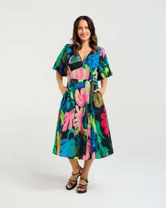 Seduce Olivia Dress - Midnight Fern