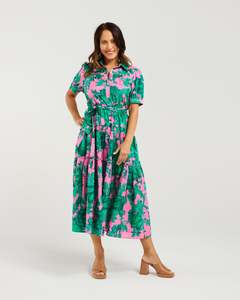 Seduce Elise Dress - Pink Jungle