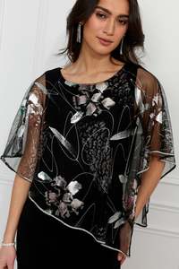 Frank Lyman Floral Cape Dress