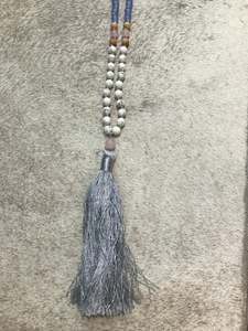 Jewellery: Tassel Necklace - Soft colours