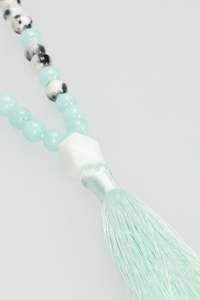 Tassel Necklace - Clear/Blue/Marble