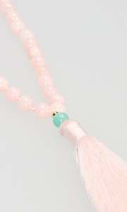Tassel Necklace - Wood/Pink