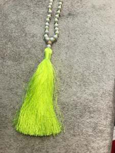 Tassel Necklace - Wood/Yellow