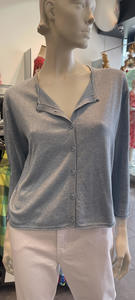 Nineteen: Nineteen/46 Sea Salt Cardi - Light Blue Chambray