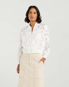 Jackets: Et Alia Skylar Bomber - Ivory Florals