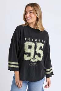 Foxwood Ninety Five L/S Tee Washed Black
