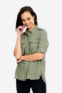 Garcia: Garcia Army Green Blouse