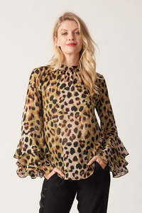 Singlets: Lemon Tree Danika Blouse And Singlet Sage Leopard