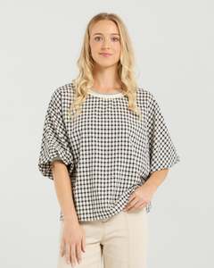 Et Alia Aroha Top - Monochrome Check