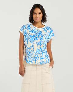 Et Alia Tatum Top - Flowerbomb Blue