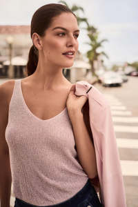 Joseph Ribkoff Metallic Camisole - Petal Pink