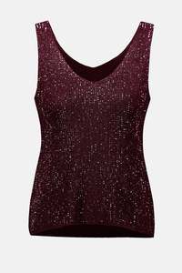 Size 8: Joseph Ribkoff Metallic Camisole - Merlot