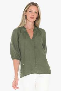 Xxl: Jump Ruffle Top - Basil