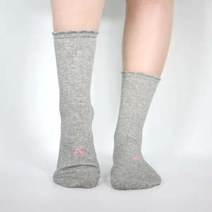 Minx Bow Sock - Grey