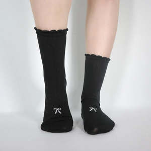 Minx: Minx Bow Sock - Black