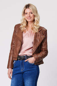 Sale Jackets: Lemon Tree Blaire Leather Jacket - Tan