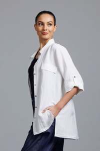 Paula Ryan Relaxed Range: Paula Ryan Washer Linen Panel Shirt