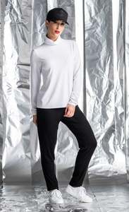 Paula Ryan Relaxed Range: Paula Ryan Long Sleeve White Polo Neck