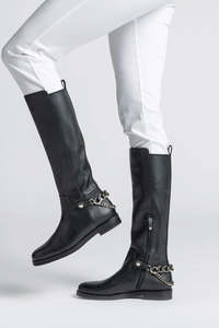 Paula Ryan Shoes: Paula Ryan Monia Knee High Boot - Black