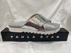 Paula Ryan Shoes: Paula Ryan Bettino Flat Silver