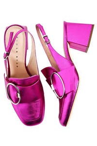 Mary Quant Sling Back Heel - Fuchsia
