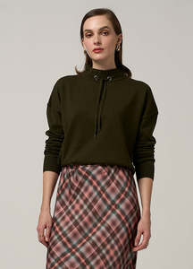 Madly Sweetly Everywear Drawstring Sweater - Khaki