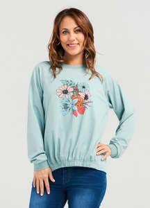 Less Than 70: Zafina Marissa Sweat- Light Blue