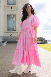 The Bay: The Bay Shell Dress Pink Cotton