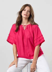 Madly Sweetly: Madly Sweetly Parallel Top - Magenta