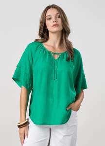 Madly Sweetly: Madly Sweetly Parallel Top - Emerald