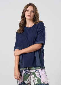 Madly Sweetly: Madly Sweetly Gossamer Top - Navy