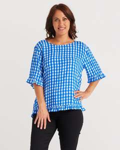 Nothing Over 59: Seduce Dorothy Top Blue Check