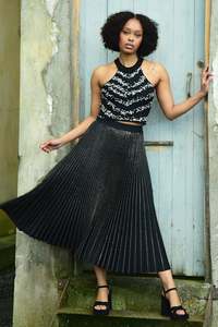 Nothing Over 199: Coop Taken Gutterally Skirt - Blk Silver