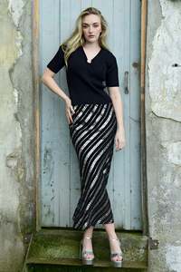 Coop Stand Bias Me Skirt - Blk Silver