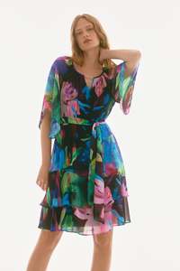 Joseph Ribkoff Chiffon A-Line Dress