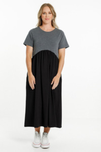 Home Lee Margot Dress- Choarcoal/Black