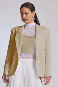 Paula Ryan Tuxedo Blazer - Honey