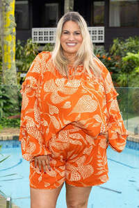 Stella Royal Sale: Stella Royal Elijah Blouse Orange