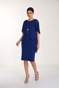 Frank Lyman: Frank Lyman Sheath Dress - Imperial Blue