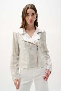 Joseph Ribkoff Faux Suede Moto Jacket