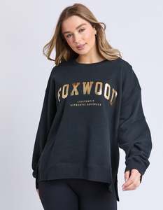 Foxwood: Foxwood Metallic Interval Crew - Black