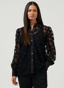 Size 10: Loobie's Story Filigree Shirt - Black
