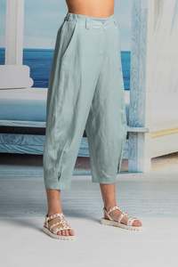 Paula Ryan Relaxed Range: Paula Ryan Relaxed Cropped Bell Pant - Mint