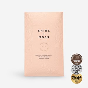 Products: Hazelnut, Orange & Sea Salt 52% Dark Chocolate Bar - Shirl & Moss Chocolate