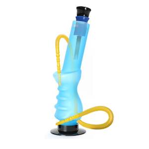 Acrylic Wide Round Base Bent Neck Waterpipe 32cm